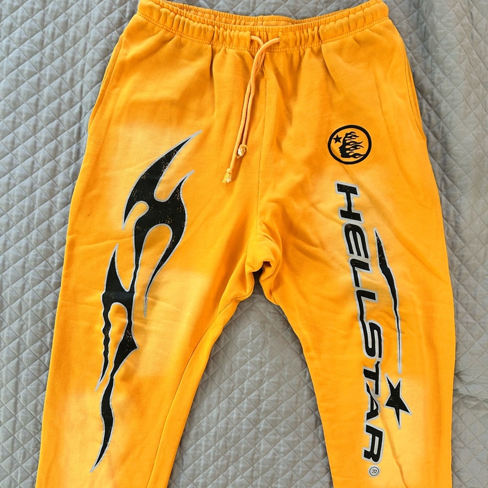 Hellstar Orange and Black Sweatpants with Tribal Graphics EUC!!! GREAT DEAL!!!